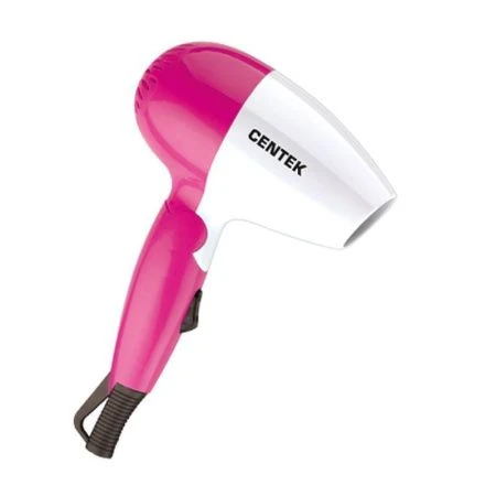 Фен складной пластик Centek CT-2229 белый/розовый 1200Вт, 2 скорости, 2 t° режима (24)