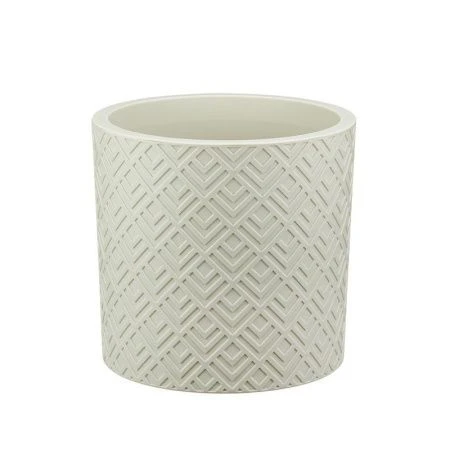 Кашпо 3,4л d200мм пластик ЭТНА с вставкой белый ротанг (12)