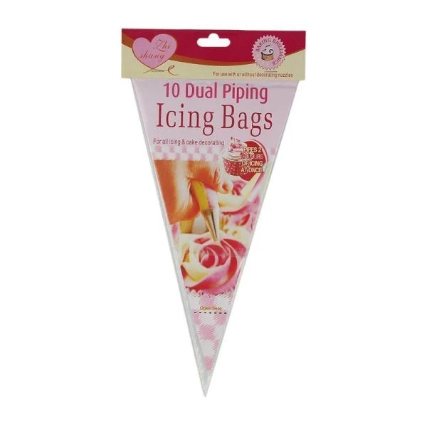 Мешок кондитерский набор 10шт полиэтилен одноразовый с делением для крема (300)