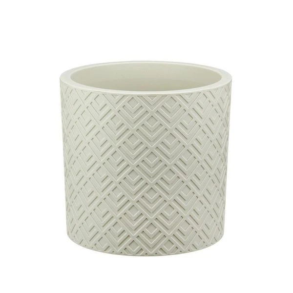Кашпо 3,4л d200мм пластик ЭТНА с вставкой белый ротанг (12)