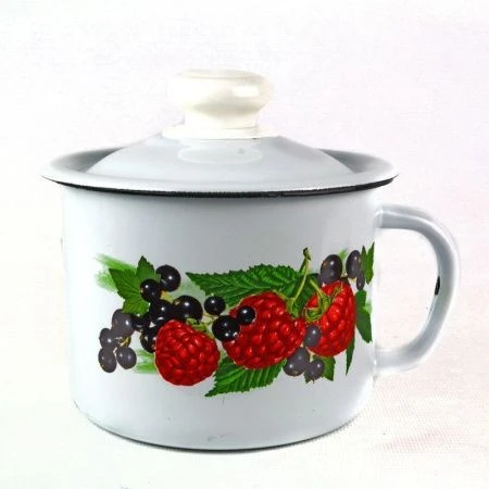 Кружка заварочная 1л эмаль ВКУС ЛЕТА с крышкой 0207П2/4 (8)