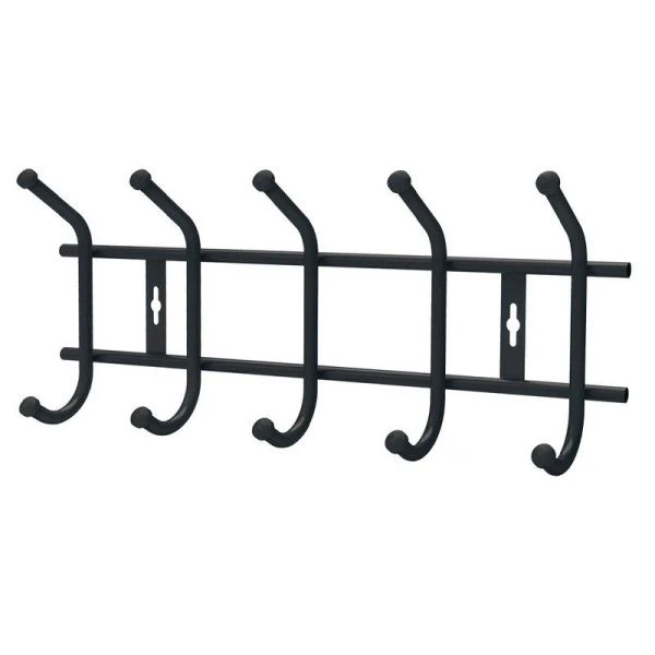 Вешалка 5 крючков настенная 465*190*80мм металл ВНТ5М черная матовая (5)