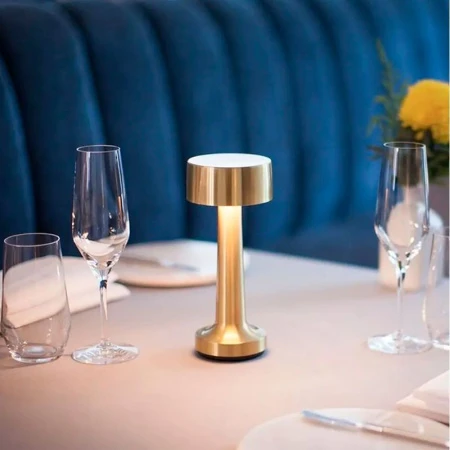 Лампа настольная 21*9см 800mA 6-7 часов, usb, кнопка, 2 режима свечения, бронза (30) JC-16979