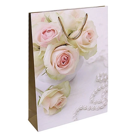 Пакет бумажный 33*45*10см вертикальный матовый Предвкушение счастья (12/144)