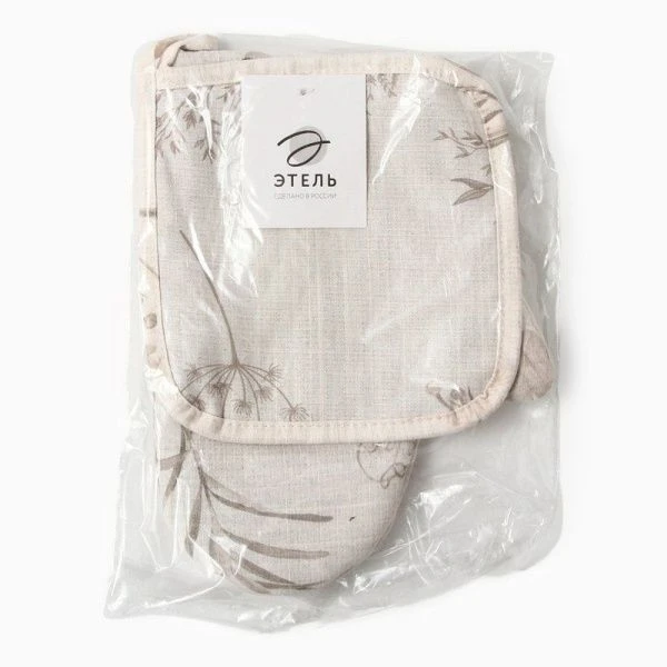 Набор кухонный 2пр Этель Flower herbarium (рукавийа 20*27см прихватка 19*19см) 100% хл1028340