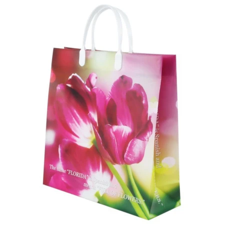 Пакет с пластиковой ручкой 30*30*10см Изящные тюльпаны 02-097 (20/200)