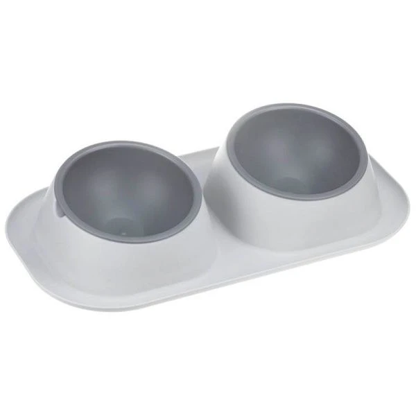 Миска для животных двойная 200мл пластик ТВИКС МИНИ  смоки (8)