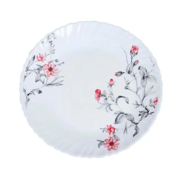 Тарелка мелкая 21,5см стеклокерамика СЕРЫЙ КУСТИК десертная LHP-85 (7318) (48)