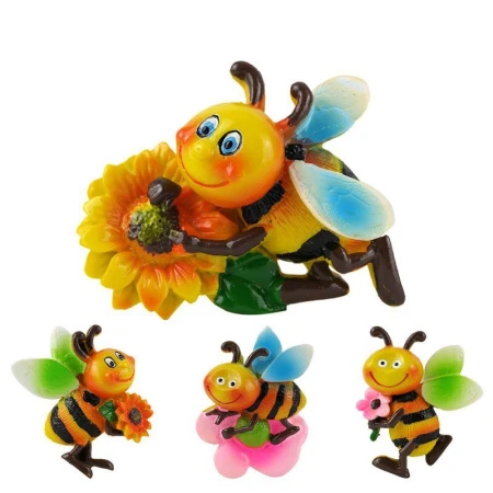 Магнит Пчелка на цветке 7см, 4 вида JC-9651/7623 (576)