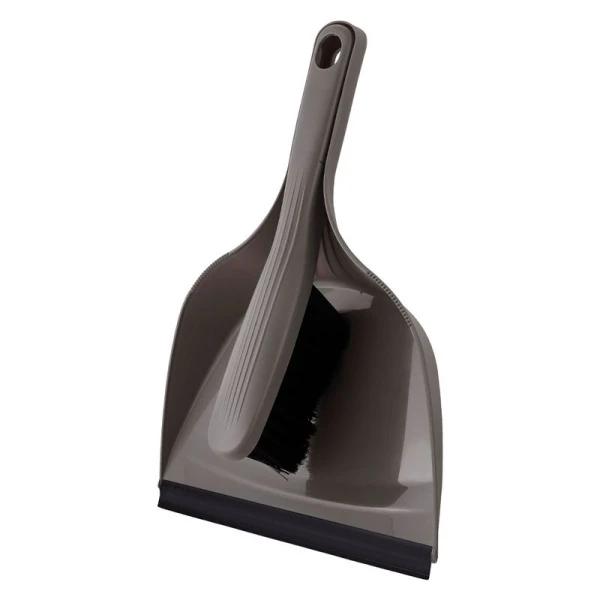 Щетка-сметка 34,5*24*7,4см пластик SРin&Clean Rock'n'Roll с совком c кромкой антрацит (8)