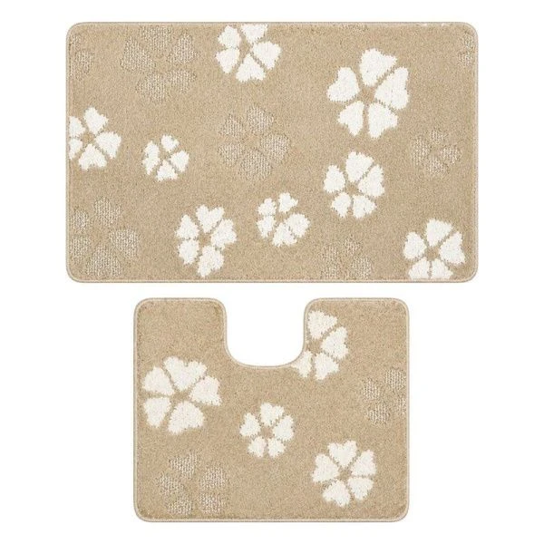 Набор ковриков в ванную 2пр 60*100/50*60 полипропилен MAXIMUS 4980 BEIGE  2540