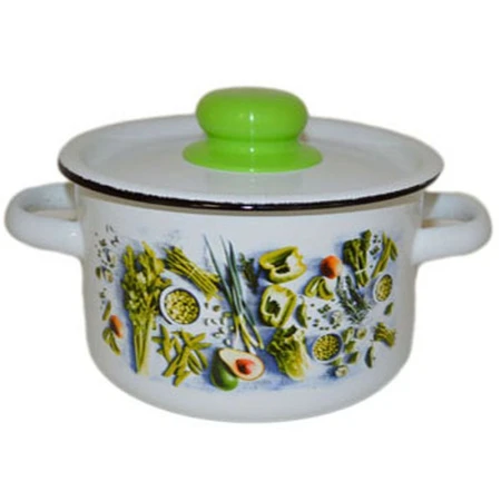 Кастрюля 1,5л эмаль цилиндрическая Свежая зелень ТМ Appetite1с15с/1(8)