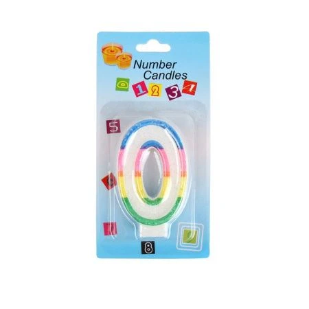 Свеча в торт парафин Цифра 0 KL-1 (12/900)