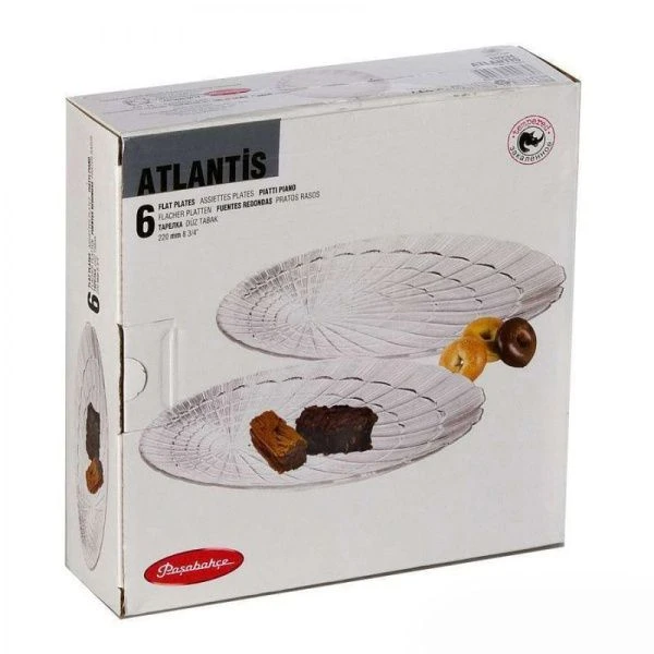 Тарелки мелкие набор 6шт 19см стекло АТЛАНТИС (6)