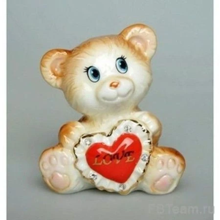 яяяФигурка Мишка с сердечком 7.5*5.6*8.2 см, B2843-4'DIN2615 (1-144)