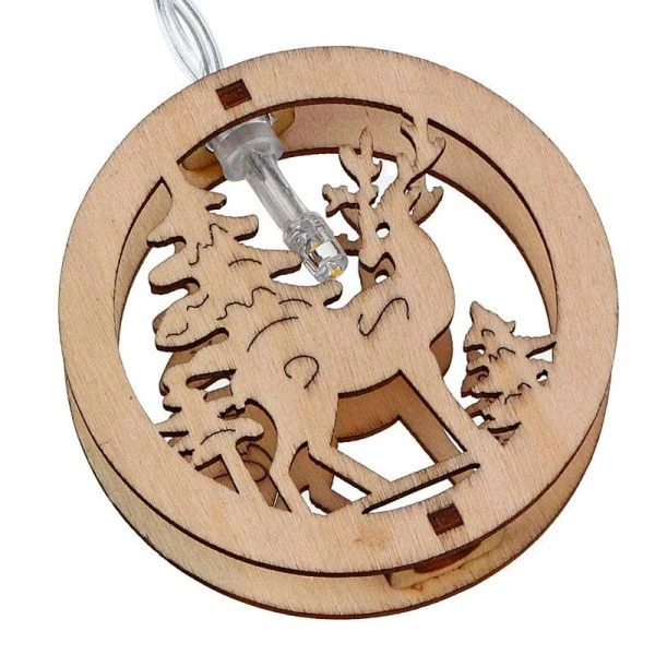 Гирлянда эл 2м с насадками Сказка  , 10LED, шампань, пост.свеч., ПВХ прозр., 2хАА  СНОУ БУМ