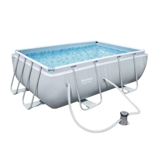 Бассейн каркасный прямоугольный ПВХ Power Steel 282*196*84см 3662л + фильтр-насос 56629 (1)