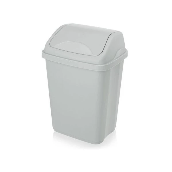 Контейнер для мусора 10л 255*205*375мм пластик Ultra серый с подвижной крышкой (24)