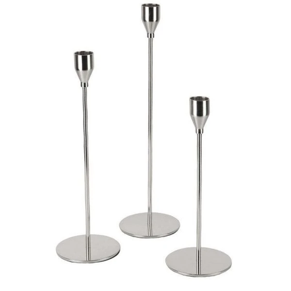 Подсвечник набор 3шт 32,5/27,5/22,5см металл инд.уп. (30)