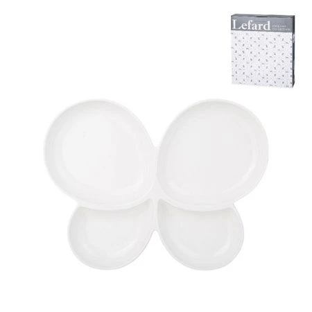 Менажница 4 секции 29*23*3см фарфор Native в форме бабочки (16)