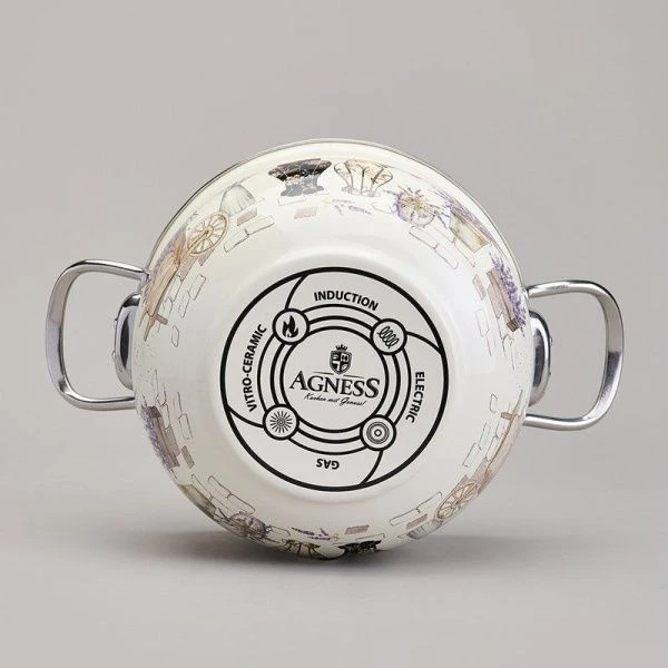 Кастрюля 2,8л эмаль Lavander Cats со стекл.крышкой 20см (6)