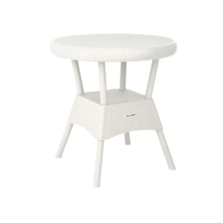 Стол круглый 70см h72см пластик Rattan Ola Dom белый (1)