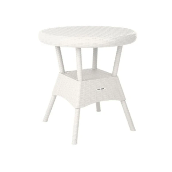 Стол круглый 70см h72см пластик Rattan Ola Dom белый (1) Стол круглый 70см h72см пластик Rattan Ola Dom белый (1)