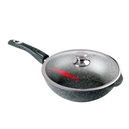 Сотейник 280/82мм алюминий АП Гранит индукция со съемной ручкой со стекл.крышкой подар.уп. (1)