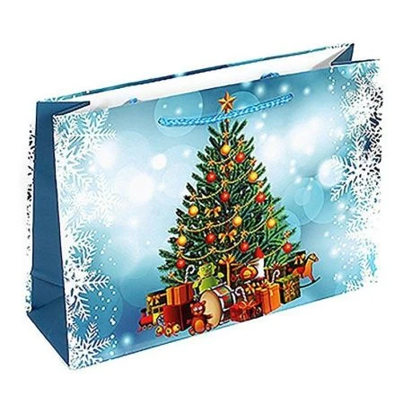 Пакет новогодний бумажный 38*27*10см Самая пушистая (12/144)