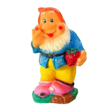 Фигура садовая ГНОМ с клубникой 70см гипс