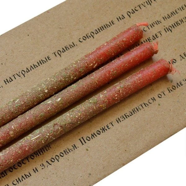 Аромасвеча воск 3шт. ТРАВЫ Разбудить остывшую любовь Имбирь Вербена Кориандр 18,5смMIRO-7-16