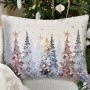 Наволочка декоративная новогодняя 50*70см гобелен ЕЛИ ТИВОЛИ серебряный люрекс