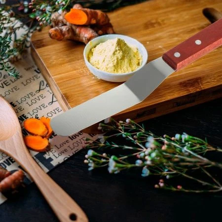 Шпатель для крема 25см нерж.сталь с деревянной ручкой