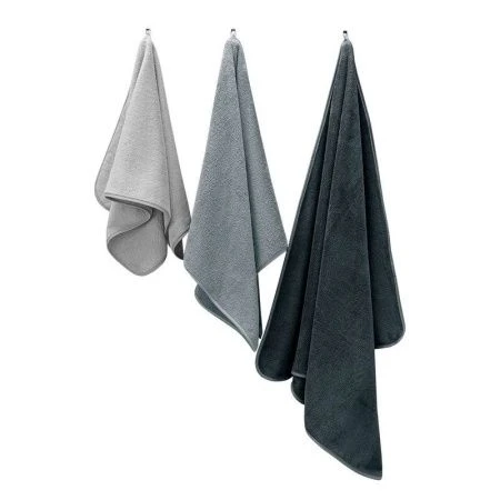 Набор полотенец микрофибра 3пр 35*75см/50*90см/70*140см Сванк серый 300гр м0854_11