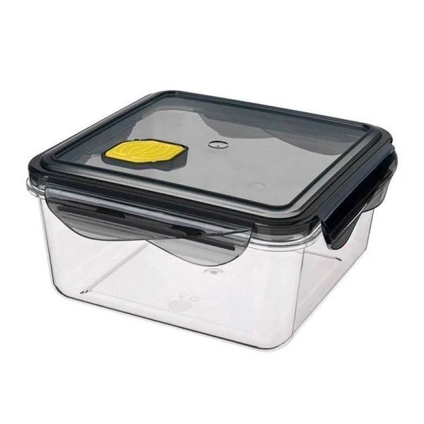 Контейнер пищевой СВЧ 1,15л 160*160*80мм пластик BRILLIANT с клапаном герметичный черный (12)