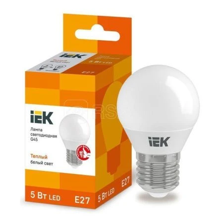 Лампа светодиодная стекло ECO G45 шар 5Вт 230В 3000К E27 IEK