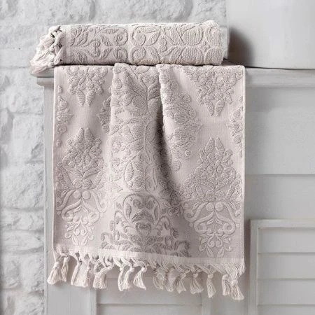 яяяПолотенце махровое 50*90см жаккард Karna OTTOMAN (Бежевый) 500гр
