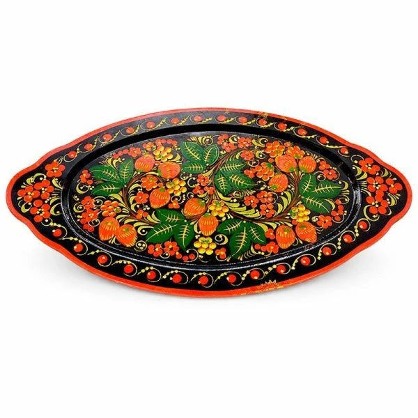 Поднос деревянный с хохломской росписью Керженский 46*25см (1)