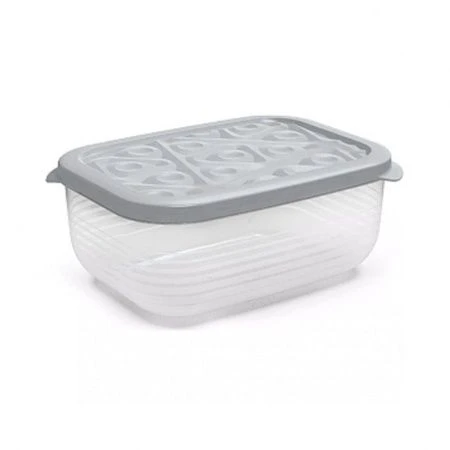 Контейнер пищевой 1,9л пластик Flexo прямоугольный серый (24)