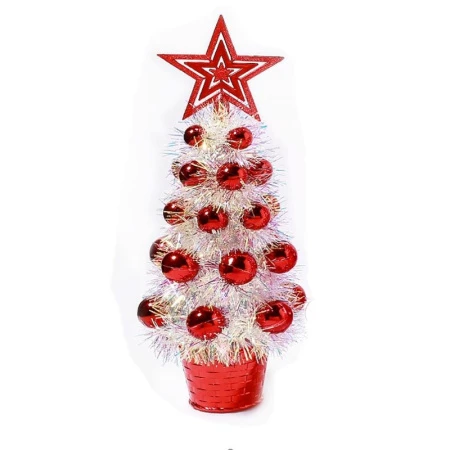 Елка искусственная 35см со светодиодами с игрушками PE/PVC белый/красный XR-2023016/JC-15169 (60)