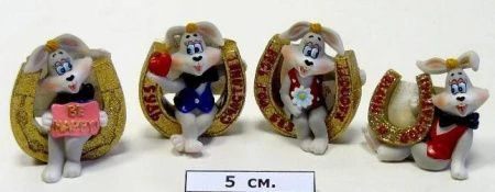 яяяФигурка Кролик / Заяц на подкове 4в., (4см), MY83426/384 83426/12