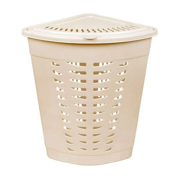 Корзина для белья 45л 650*400*650мм пластик угловая слон. кость (6)