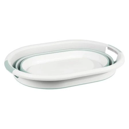 Таз складной 38л 630*450*85мм пластик ФЛЕКС морская волна овальный (5) Таз складной 38л 630*450*85мм пластик ФЛЕКС морская волна овальный (5)