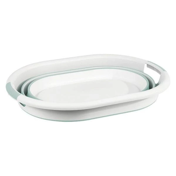 Таз складной 38л 630*450*85мм пластик ФЛЕКС морская волна овальный (5)