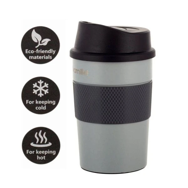 Термокружка 320мл нерж.сталь арт.2165 черный серый (24)