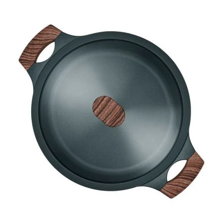 Сотейник 4,1л h7,9см алюминий АП со стекл.крышкой с силикон.ободком 28см индукция RAN (6)