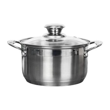 Кастрюля 2,5л нерж.сталь АРИЯ со стекл.крышкой индукция FGL-2.5 (1)