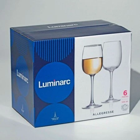 Бокалы для вина набор 6шт 300мл стекло АЛЛЕГРЕСС J8164 (4)