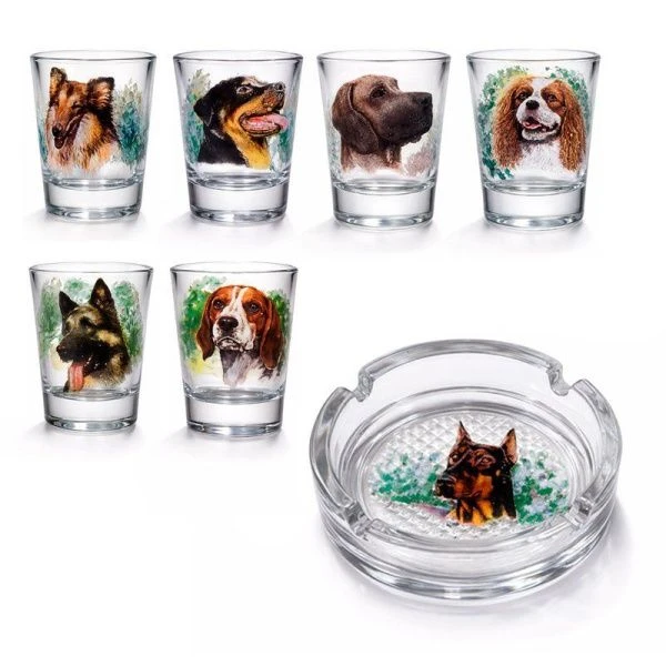 Набор подарочный стекло 7пр Охота (пепельница, 6стопок) (6)