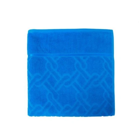Полотенце махровое 70*140см жаккард однотонное с бордюром Knots бирюзовый 450гр